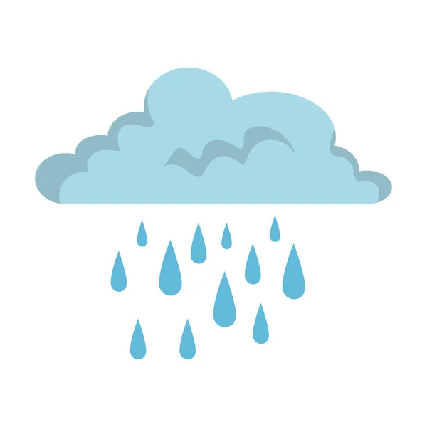 Cloud rain weather isolated icon — Stock Vector