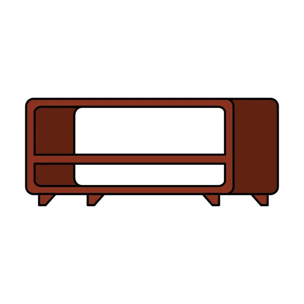 Tabela de tv ícone de madeira — Vetor de Stock