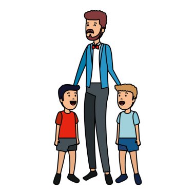 young father with sons characters