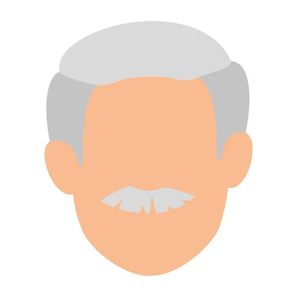 Bonito avô cabeça avatar personagem — Vetor de Stock