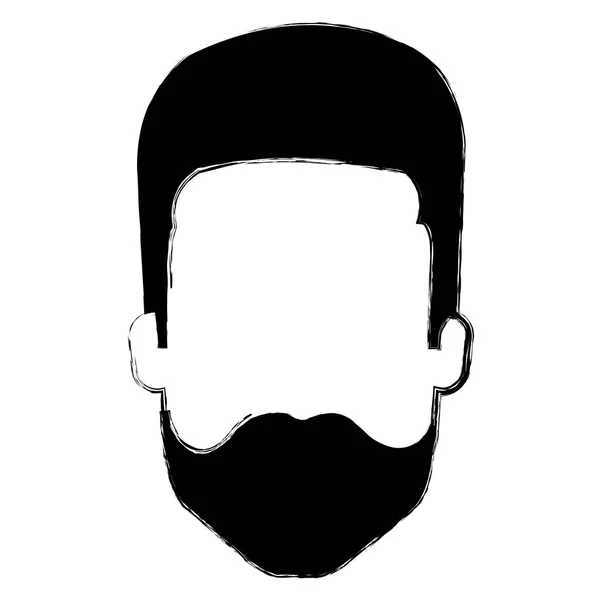 Jeune homme tête avec barbe avatar personnage — Image vectorielle