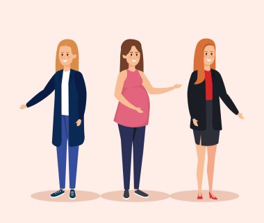 saç modeli ve moda giysileri ile sevimli kızlar ayarlayın