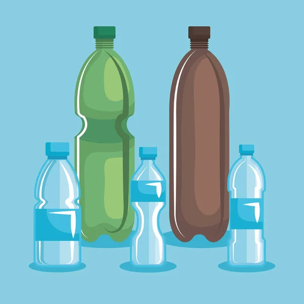 Токсичні пластикові пляшки забруднення навколишнього середовища — стоковий вектор