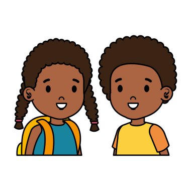 afro küçük çocuk çift karakter