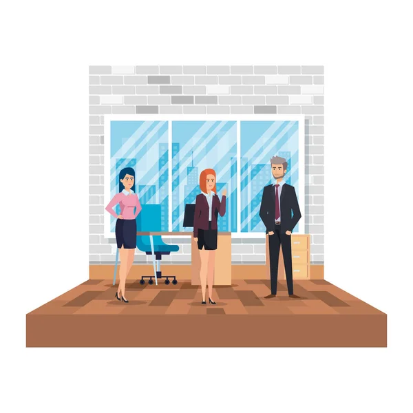 Business people in the office scene — Stock Vector