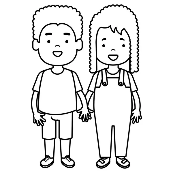 Heureux petits personnages de couple — Image vectorielle