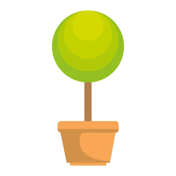 Tree plant in pot icon — Stock Vector