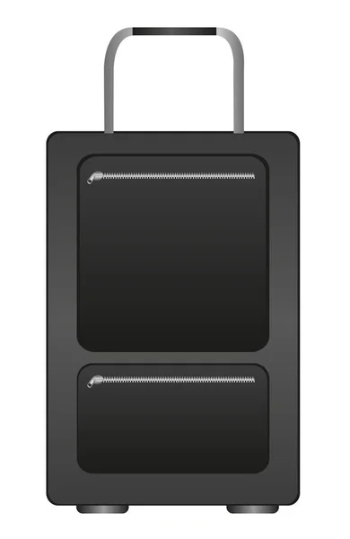 검은 여행 가방 만화 고립 위에 흰색 배경 벡터 — 스톡 벡터