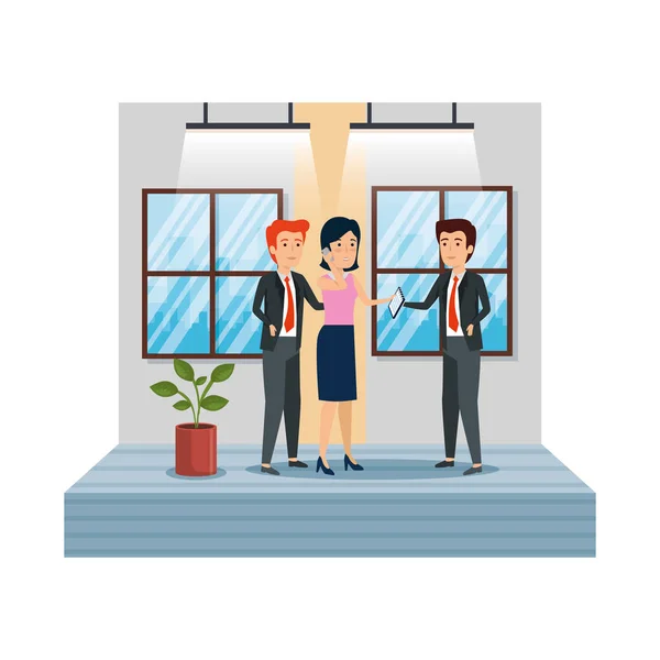 Elegant business people in the workplace — Stock Vector