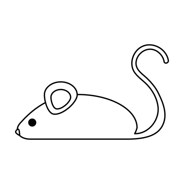 Pequeño ratón aislado icono — Vector de stock