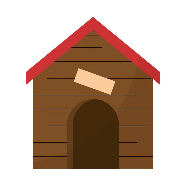 Houten huis huisdier pictogram — Stockvector