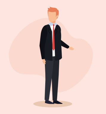 ofise saç modeli ve zarif takım elbise ile işadamı