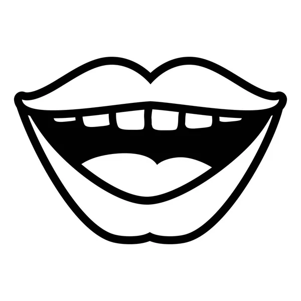Offenen Mund Lippen weiblich — Stockvektor