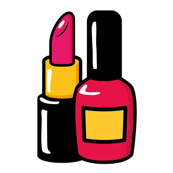 Nail polish and lipstick — Stock Vector