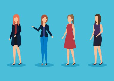 zarif giysiler ile profesyonel iş kadınları seti