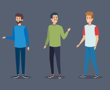 saç modeli ve rahat giysiler ile güzel çocuklar