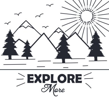 dağlar ağaçları güneş ilham verici poster ile daha fazla el çizilmiş yazı afişi keşfetmek