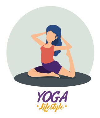 Yoga yapan bir kadın.
