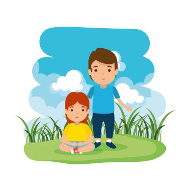 Baba ile kızı kampında