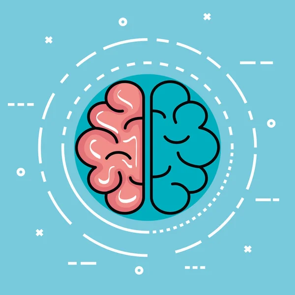 Etiqueta com cérebro de saúde e mente criativa —  Vetores de Stock