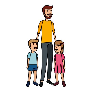 Baba ile oğlu ve kızı karakterler