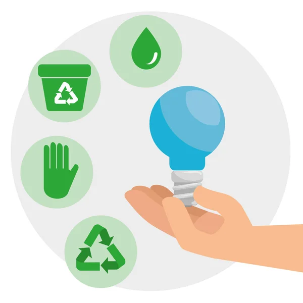 save bulb in the hands to environment conservation