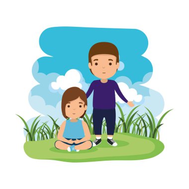 Baba ile kızı kampında