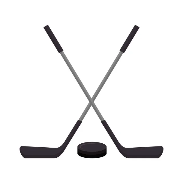 Hockey sticks crossed emblem — Stock Vector