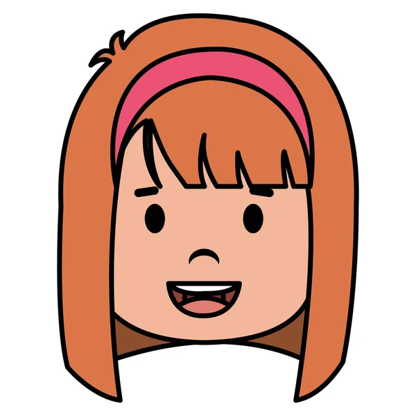 Niña cabeza icono — Vector de stock