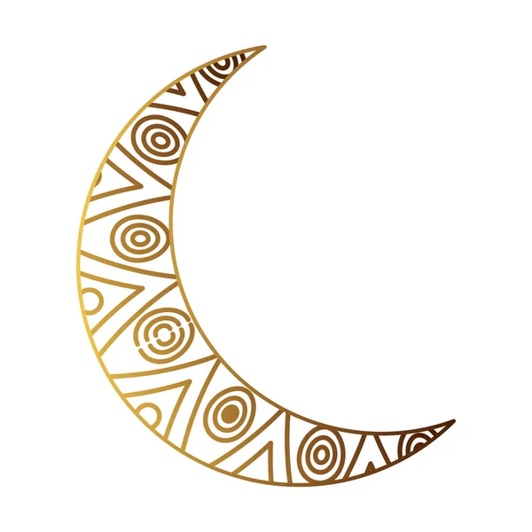 Lune dorée ramadan kareem — Image vectorielle