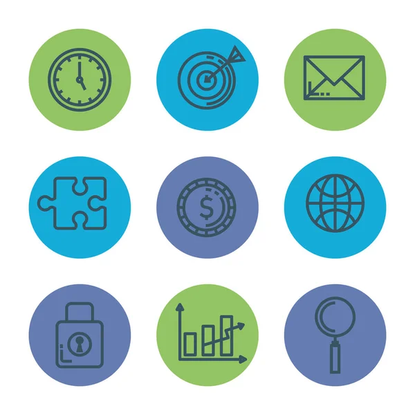 Business marketing set icons — Stock Vector