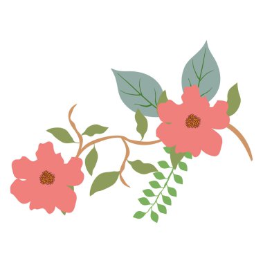 çiçek ve yapraklar dekoratif simge