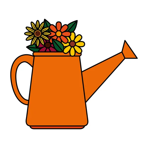 Olla de rociadores con flores — Archivo Imágenes Vectoriales