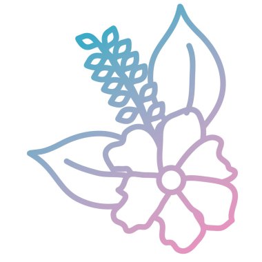 çiçek ve yapraklar dekoratif simge