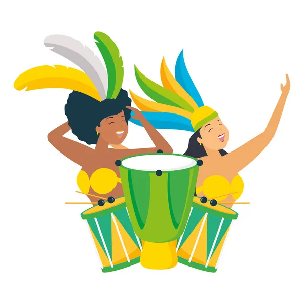 Danser Brazilië carnaval — Stockvector