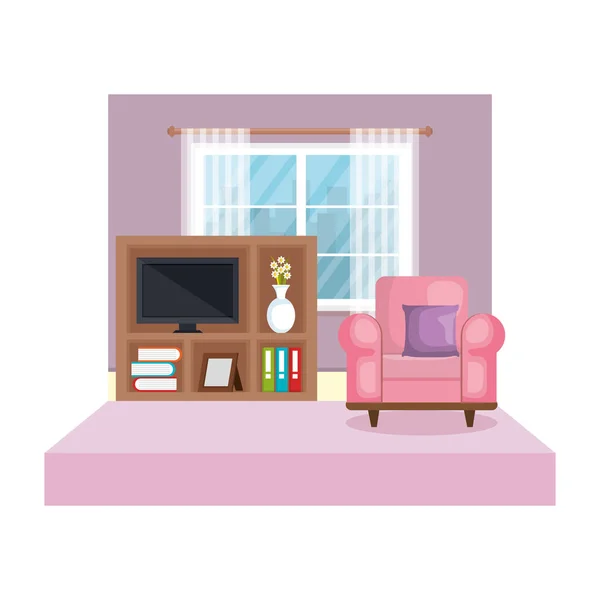 Sala de estar casa lugar — Vector de stock