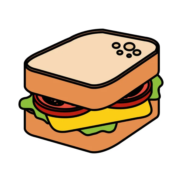 Icono de la comida sándwich fresca — Vector de stock