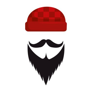 bıyık ve sakal hipster tarzı ile kış şapka