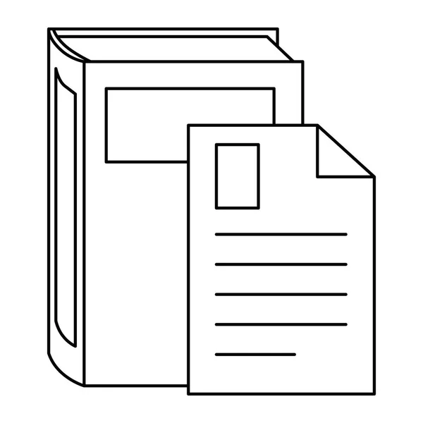 Libro de texto con documento — Vector de stock