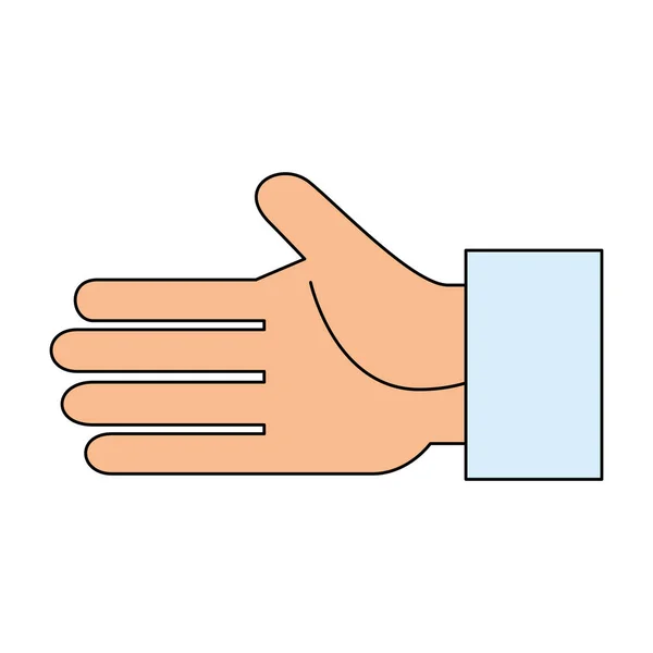 Menselijke geïsoleerde handpictogram — Stockvector