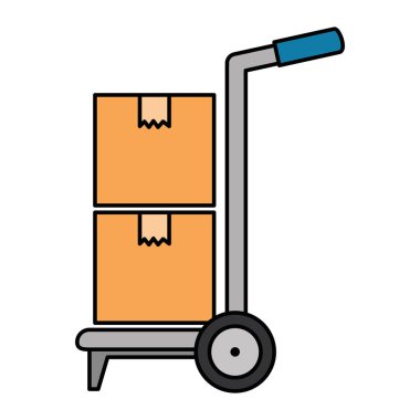 Kutu dağıtım servisi olan bir araba.