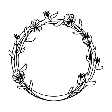 dairesel çiçek dekorasyon simgesi