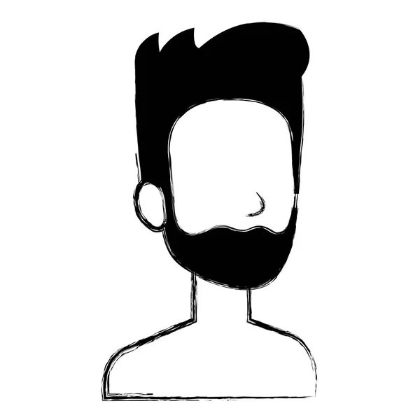 Joven hombre sin camisa carácter avatar — Vector de stock