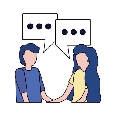 erkek ve kadın kabarcıklar konuşmak