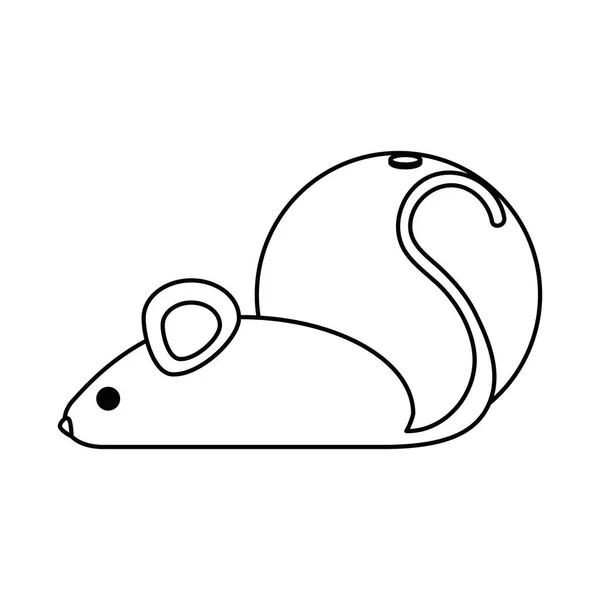 Petite souris avec boule — Image vectorielle