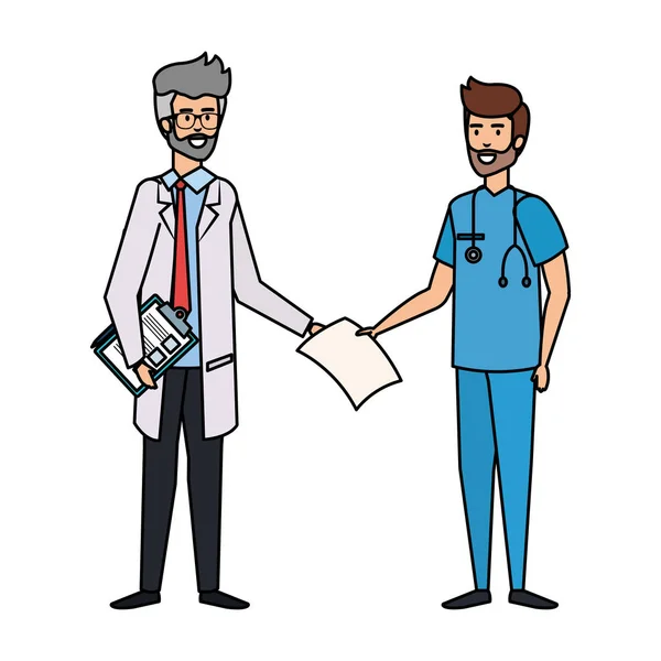 Professionals Doctor en chirurg personages — Stockvector