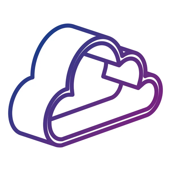Cloud computing icono isométrico — Vector de stock