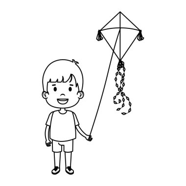Küçük çocuk uçan uçurtma