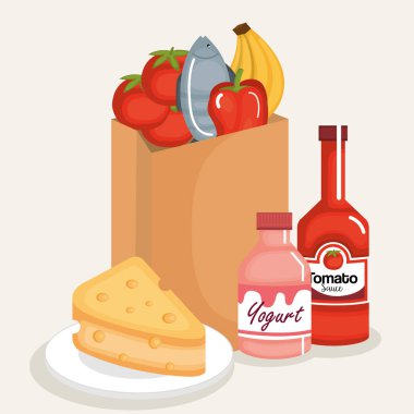 süpermarket ürünleri Icon set