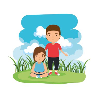 Baba ile kızı kampında